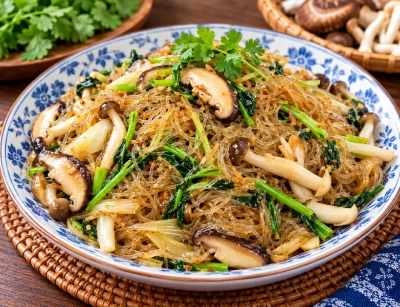 เห็ดหอมอบวุ้นเส้น