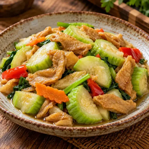 บวบกลมผัดหมี่กึง