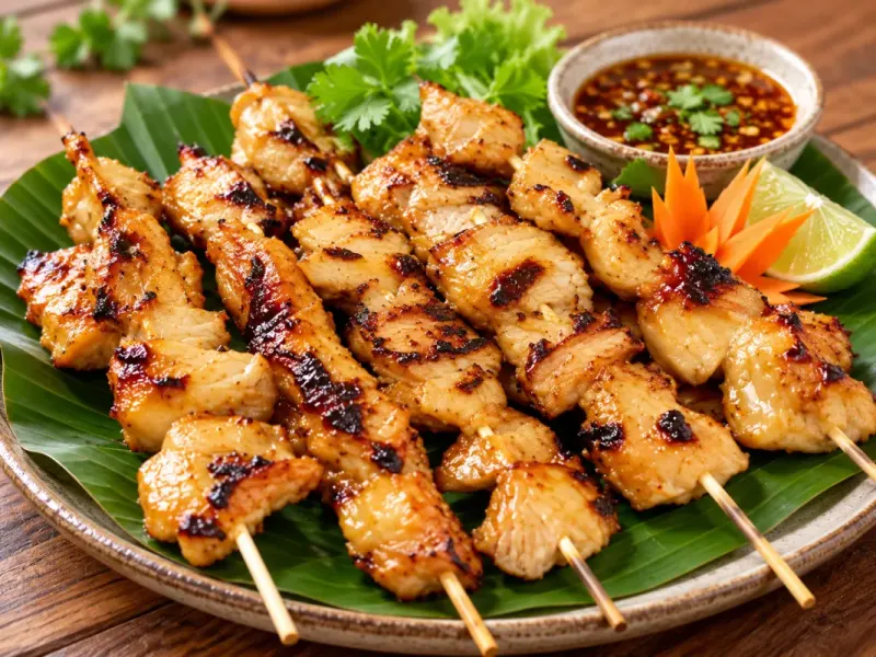 หมูปิ้งกระทิสด(อาหารเจ)