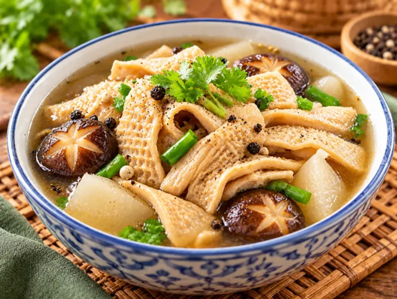 กระเพาะหมูเจตุ๋นพริกไทย